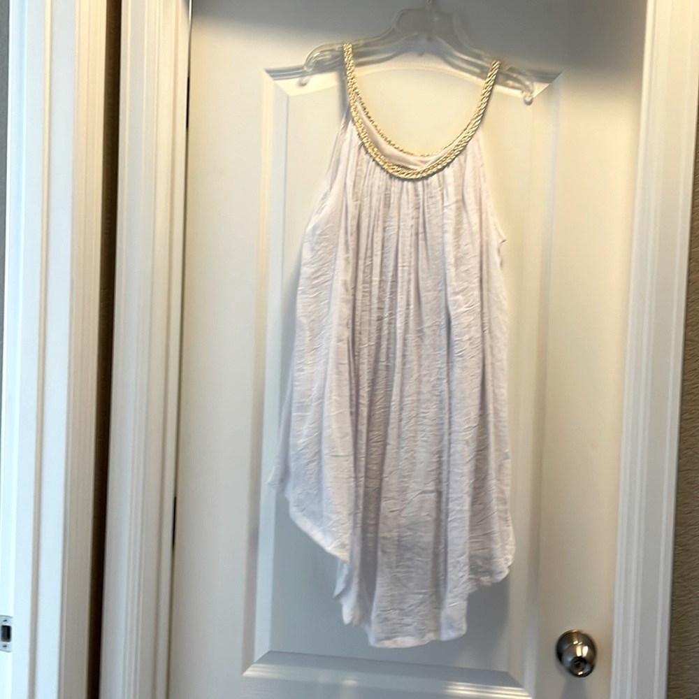 White with gold trim coverup.